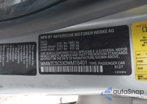 2013 Mini Countryman Cooper S z USA, uszkodzony, nr VIN WMWZC5C5XDWM16401